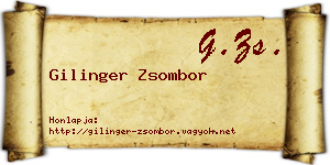 Gilinger Zsombor névjegykártya